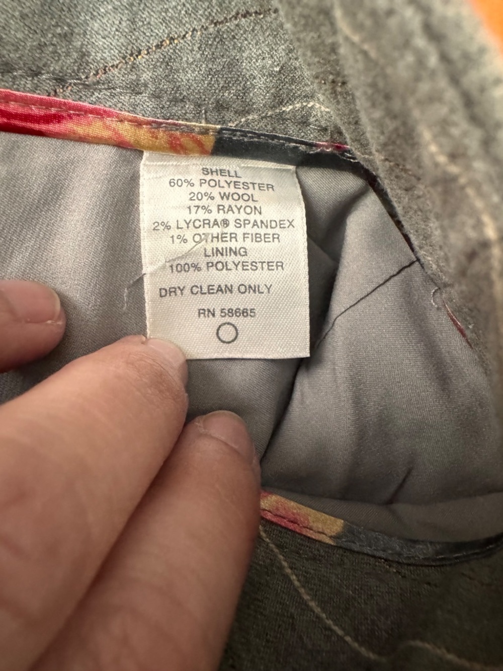 Classiques Entier Gray Pinstripe Wide Leg Cuffed Wool Blend Dress Pants - Picture 4 of 5